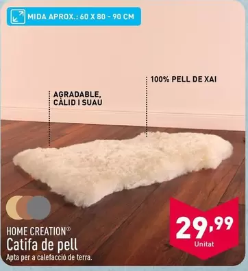 Oferta de Home Creation - Catifa De Pell por 29,99€ en ALDI