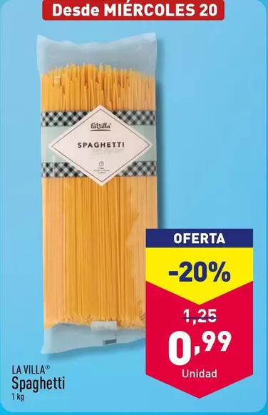 Oferta de La Villa - Spaghetti por 0,99€ en ALDI