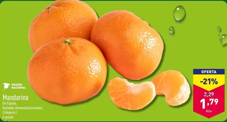 Oferta de Mandarina por 1,79€ en ALDI