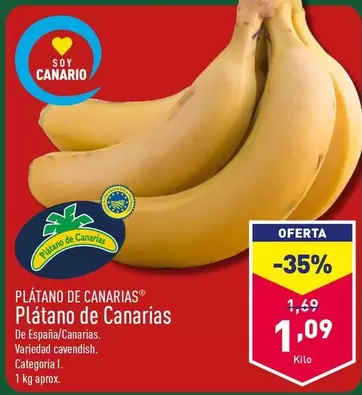 Oferta de Plátano De Canarias por 1,09€ en ALDI