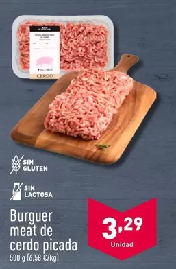 Oferta de Burguer Meat De Cerdo Picada por 3,29€ en ALDI