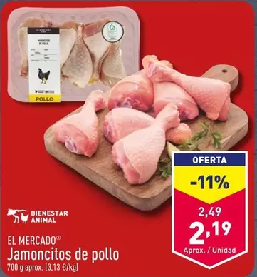 Oferta de El Mercado - Jamoncitos De Pollo por 2,19€ en ALDI