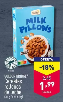 Oferta de Golden Bridge - Cereales Rellenos De Leche por 1,99€ en ALDI