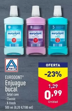 Oferta de Eurodont - Enjuague Bucal por 0,99€ en ALDI