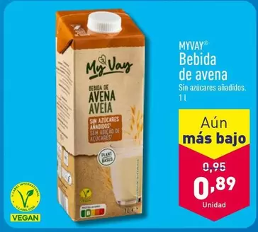 Oferta de Myvay - Bebida De Avena por 0,89€ en ALDI