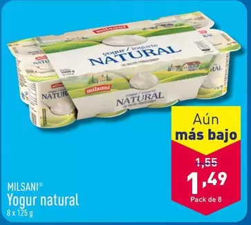 Oferta de Milsani - Yogur Natural por 1,49€ en ALDI