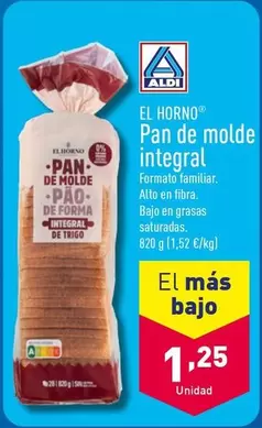 Oferta de El Horno - Pan De Molde Integral por 1,25€ en ALDI