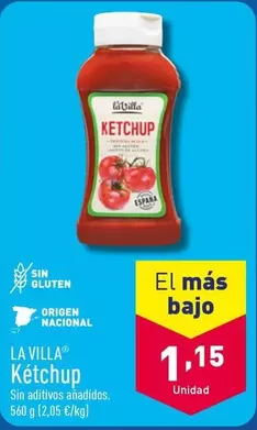 Oferta de La Villa - Ketchup por 1,15€ en ALDI