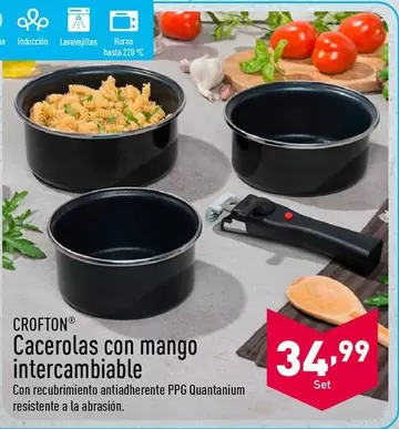 Oferta de Crofton - Cacerolas Con Mango Intercambiable por 34,99€ en ALDI