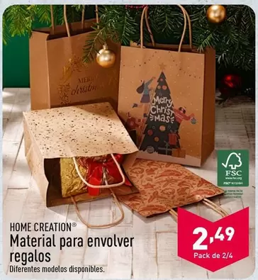 Oferta de Home Creation - Material Para Envolver Regalos por 2,49€ en ALDI