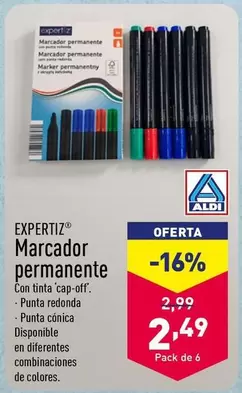 Oferta de Expertiz - Marcador Permanente por 2,49€ en ALDI