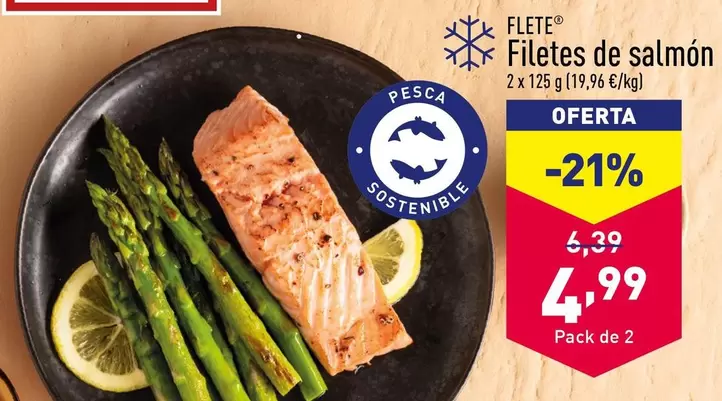 Oferta de Flete - Filetes De Salmon por 4,99€ en ALDI