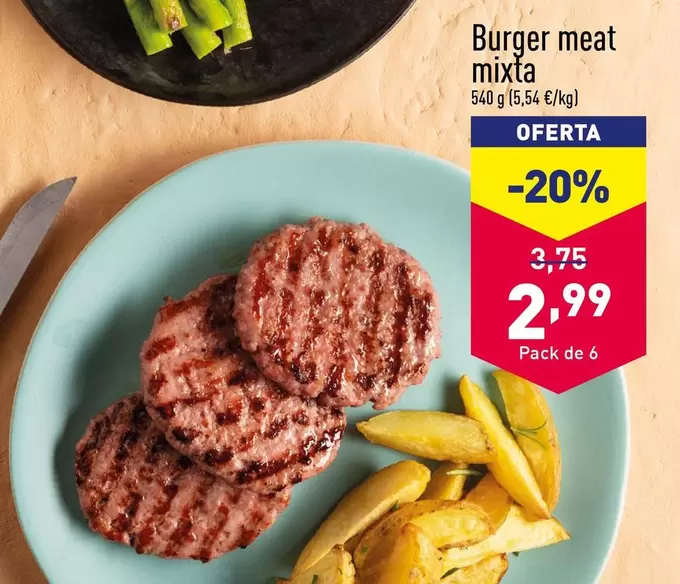 Oferta de Burger Meat Mixta  por 2,99€ en ALDI