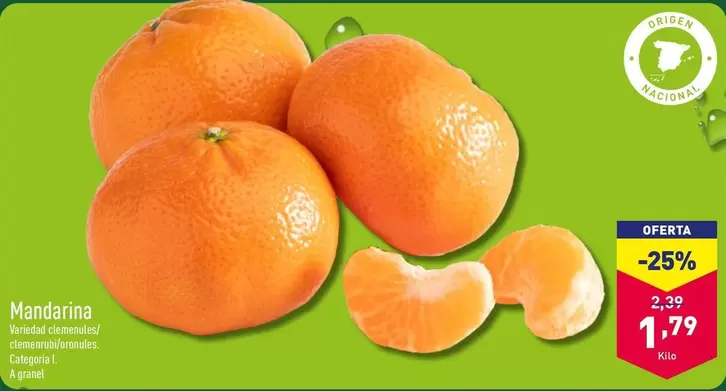 Oferta de Mandarina por 1,79€ en ALDI