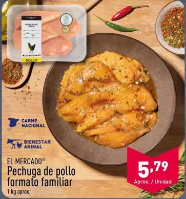 Oferta de El Mercado - Pechuga De Pollo Formato Familiar por 5,79€ en ALDI