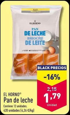 Oferta de El Horno - Pan De Leche por 1,79€ en ALDI