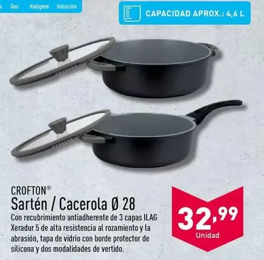 Oferta de Crofton - Sartén / Cacerola por 32,99€ en ALDI