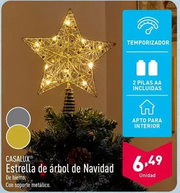 Oferta de Casalux - Estrella De Arbol De Navidad por 6,49€ en ALDI