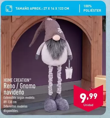 Oferta de Home Creation - Reno / Gnomo Navideno por 9,99€ en ALDI