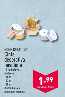 Oferta de Home - Cinta Decorativa Navidena por 1,99€ en ALDI