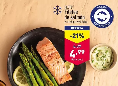 Oferta de Flete - Filetes De Salmon por 4,99€ en ALDI