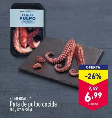 Oferta de El Mercado - Pata De Pulpo Cocida por 6,99€ en ALDI