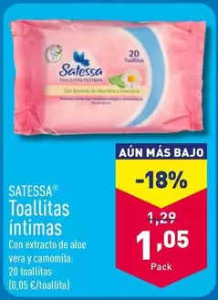 Oferta de Satessa - Toallitas Íntimas por 1,05€ en ALDI