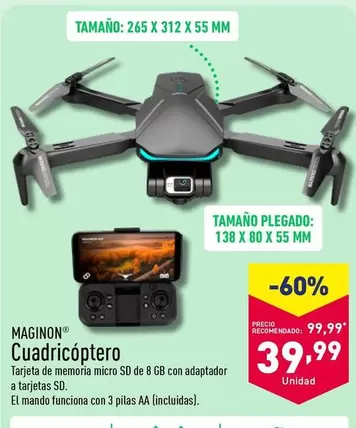 Oferta de Maginon - Cuadricóptero por 39,99€ en ALDI