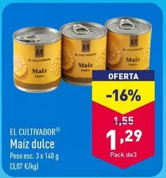 Oferta de El Cultivador - Maíz Dulce por 1,29€ en ALDI