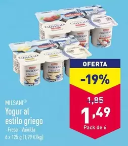 Oferta de Milsani - Yogur Al Estilo Griego por 1,49€ en ALDI