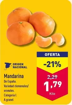 Oferta de Mandarina por 1,79€ en ALDI