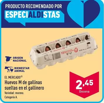 Oferta de El Mercado - Huevos M De Gallinas Suceltas En El Gallinero por 2,45€ en ALDI