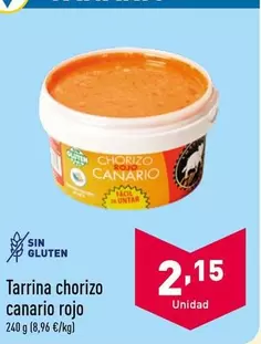 Oferta de Tarrina Chorizo Canario Rojo por 2,15€ en ALDI