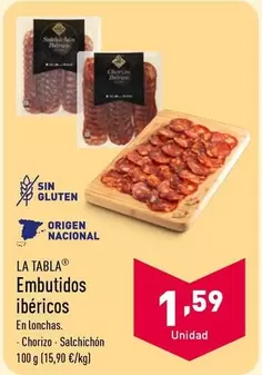 Oferta de La Tabla - Embutidos Ibericos por 1,59€ en ALDI