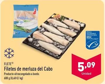 Oferta de Flete - Filetes De Merluza Del Cabo por 5,09€ en ALDI