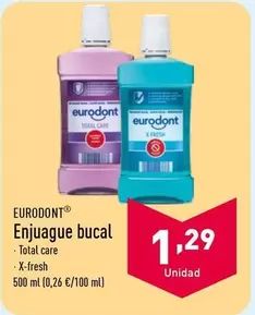 Oferta de Eurodont - Enjuague Bucal por 1,29€ en ALDI