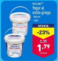 Oferta de Milsani - Yogur Al Estilo Griego por 1,79€ en ALDI