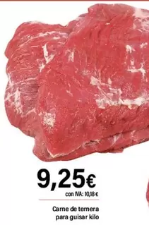 Oferta de Carne De Ternera Para Guisar Kilo por 9,25€ en Cash Ifa