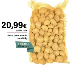 Oferta de Patata Carne Amarilla Saco por 20,99€ en Cash Ifa