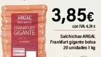 Oferta de Argal - Salchichas Frankfurt Gigante Bolsa por 3,85€ en Cash Ifa