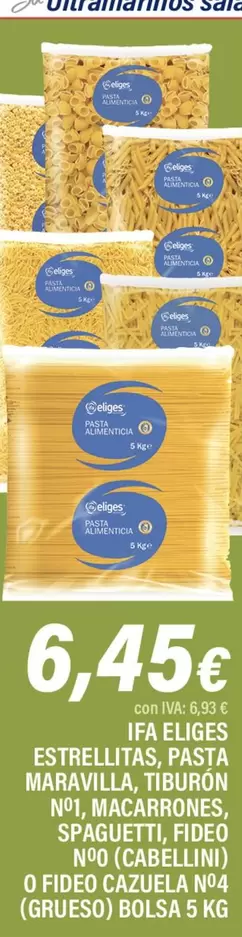 Oferta de Ifa Eliges - Estrellitas, Pasta Maravilla, Tiburon No. Macarrorrónes, Fideo por 6,45€ en Cash Ifa