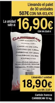 Oferta de Caribbean - Carbon Horeca por 16,9€ en Cash Ifa