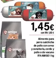 Oferta de Ifa Amigo -  Alimento Para Perro Salchicha De Pollo Con Arroz Y Zanahoria, Cerdo Y Pollo O De Vacuno  por 1,45€ en Cash Ifa