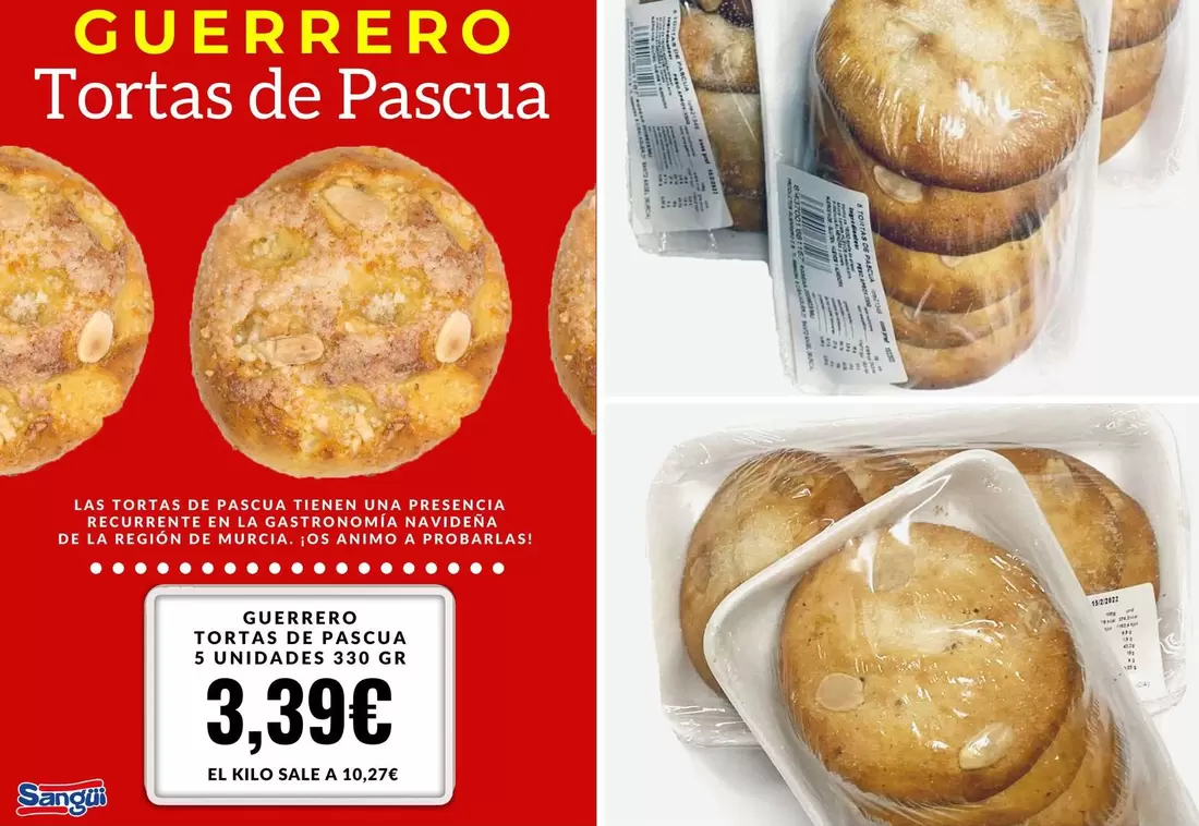 Oferta de Guerrero - Tortas De Pascua por 3,39€ en Sangüi