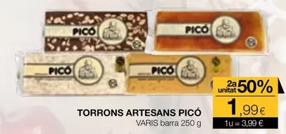 Oferta de Pico - Torrons Artesans por 3,99€ en Plusfresc