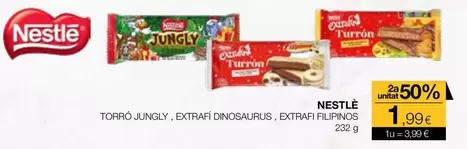 Oferta de Nestlé - Torro Jungly, Extrafi Dinosaurus, Extrafi Filipinos por 3,99€ en Plusfresc