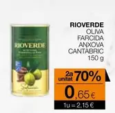 Oferta de Rioverde - Oliva Farcida Anxova Cantábric por 2,15€ en Plusfresc