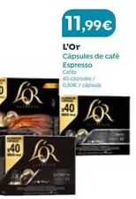 Oferta de L'or - Capsules De Café Espresso por 11,99€ en Plusfresc