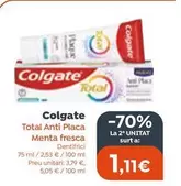 Oferta de Colgate - Total Anti Placa Menta Fresca por 3,79€ en Plusfresc