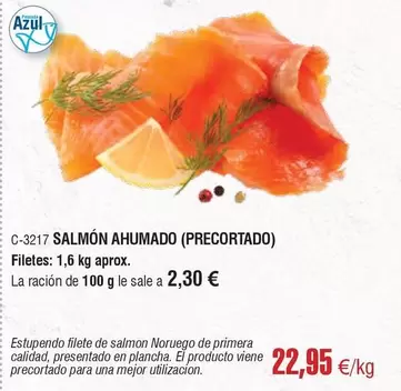 Oferta de Salmón Ahumado (precortado) por 22,95€ en Abordo